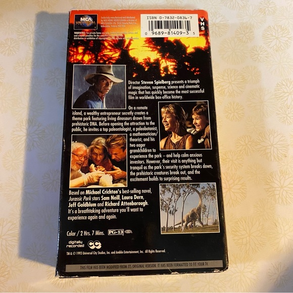 Vintage Jurassic Park (VHS, 1994 MCA 1st Release) Original From Canada - Picture 3 of 5